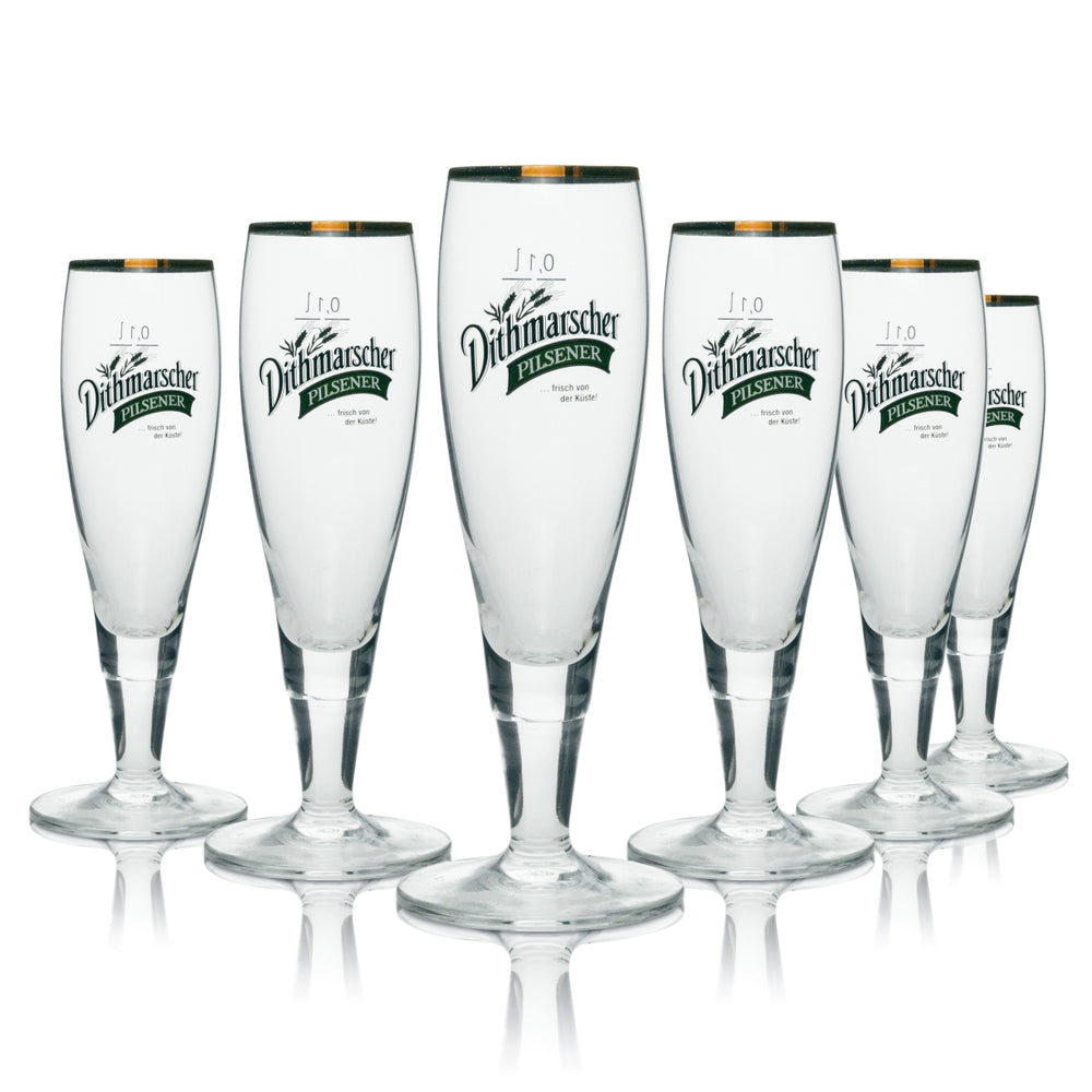 6x Dithmarscher beer glass 0.1 l cup with gold rim, Ritzenhoff