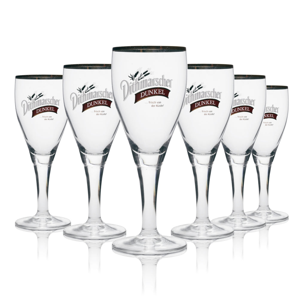 6x Dithmarscher beer glass 0.3l dark cup with gold rim Ritzenhoff