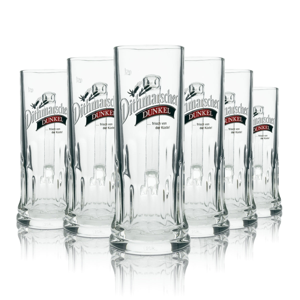 6x Dithmarscher Beer Glass 0.5l Mug Dark Seidel Rastal