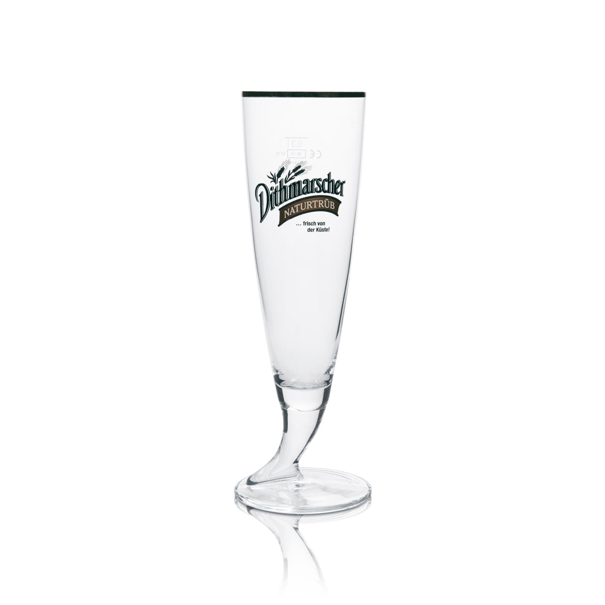 6x Dithmarscher Beer Glass Pilsener 0.3l Naturally Cloudy Horn Gold Rim Ritzenhoff – View 3