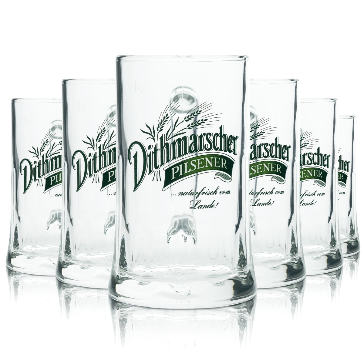6x Dithmarscher glass 0.4l beer mug tankard glasses, calibrated, catering, pilsner