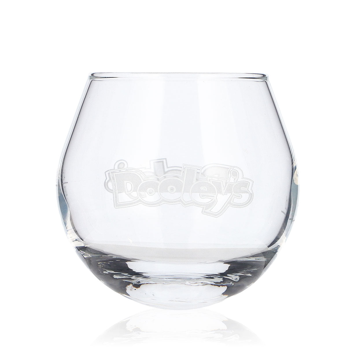 6 Dooley's Liqueur Glasses "Toffee Tipper" with White, Bold Logo and Wobbly Design (Set of 6) – View 2