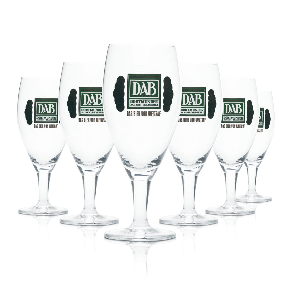 6x Dortmund Stock Brewery Beer Glass 0.25l Tulip Cup Glasses Pils Gastro DAB