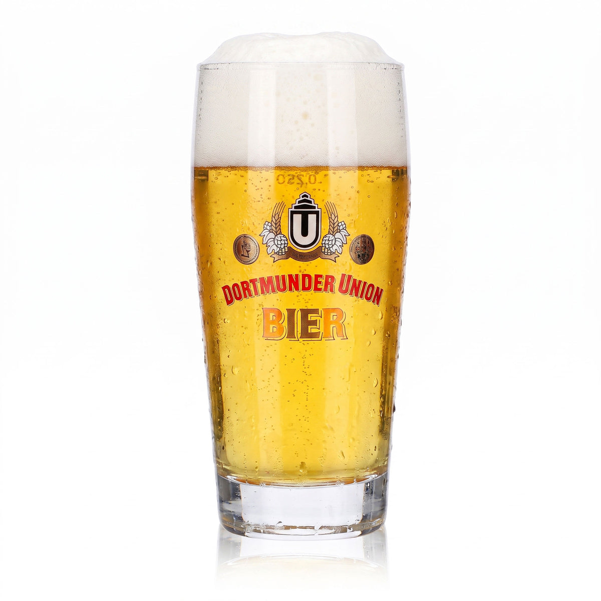 6x Dortmunder Union Beer Glass, 0.25 L, Willi Mug with Red Lettering (Set of 6) – View 2