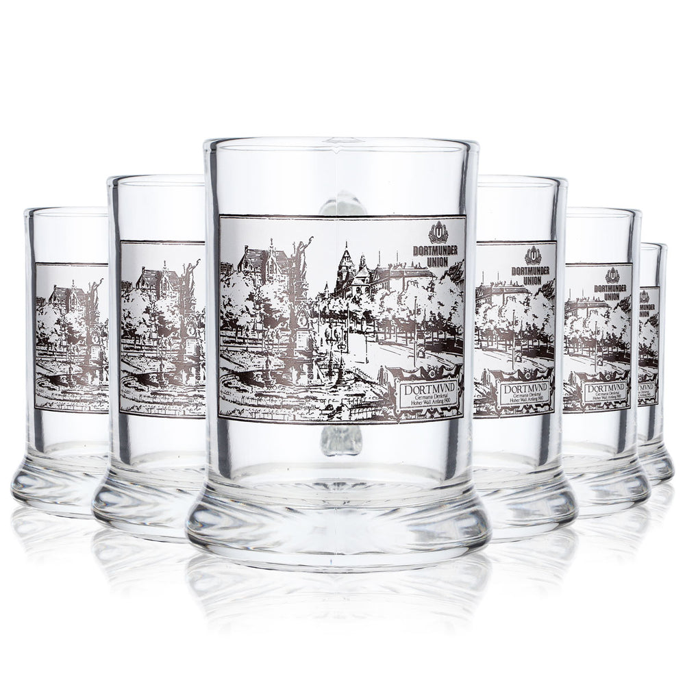 6x Dortmund Union Beer Glass Beer Mugs 0.31l Beer Glasses Mug Seidel