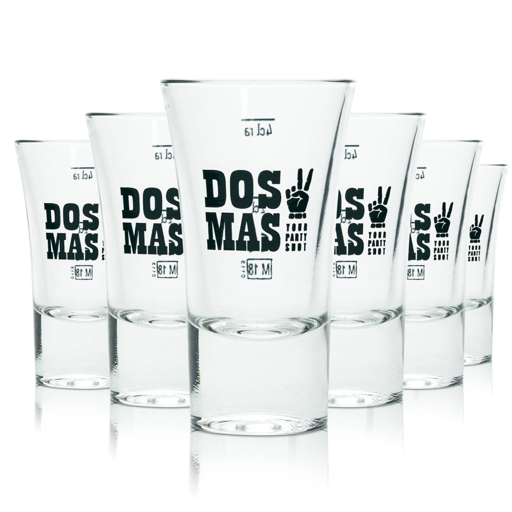 6x Dos Mas Glass 4cl Shot Short Shot Glasses Gastro Pub Bar Party Tequila