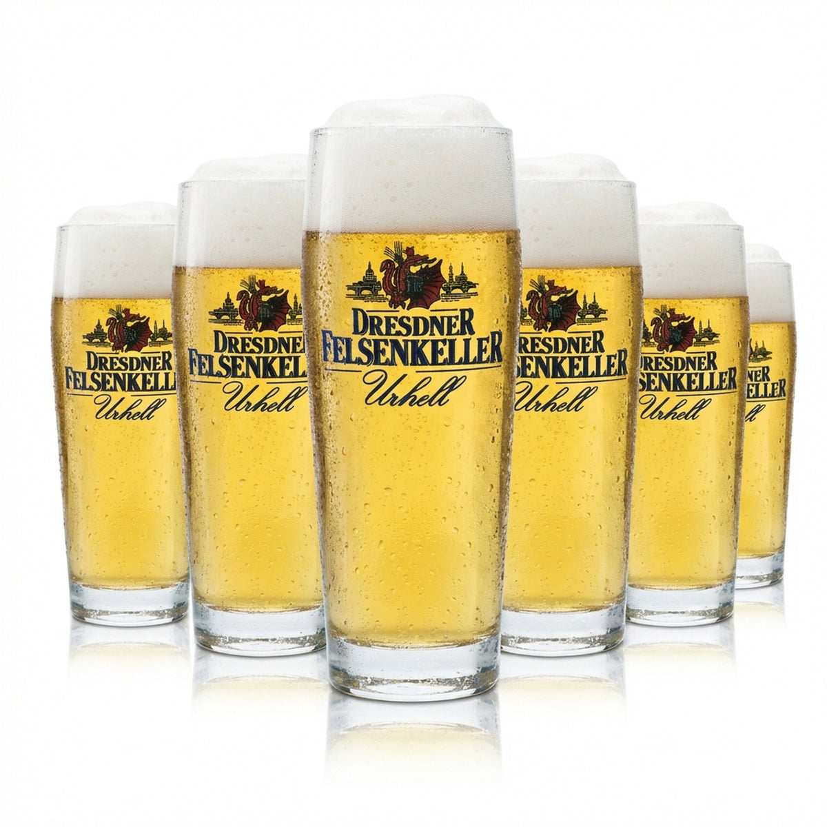 6x Dresdner Felsenkeller Beer Glass 0.5l Mug Glasses Calibrated Gastro Brewery