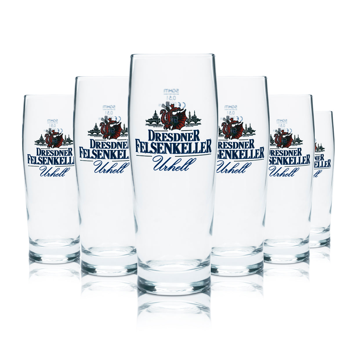 6x Dresdner Felsenkeller Beer Glass 0.5l Mug Glasses Calibrated Gastro Brewery – View 4