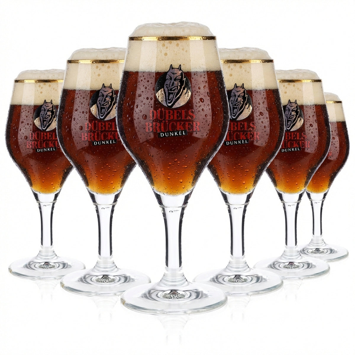 6x Dübelsbrücker beer glasses Beer glasses Glass 0.3l Goblet Dark
