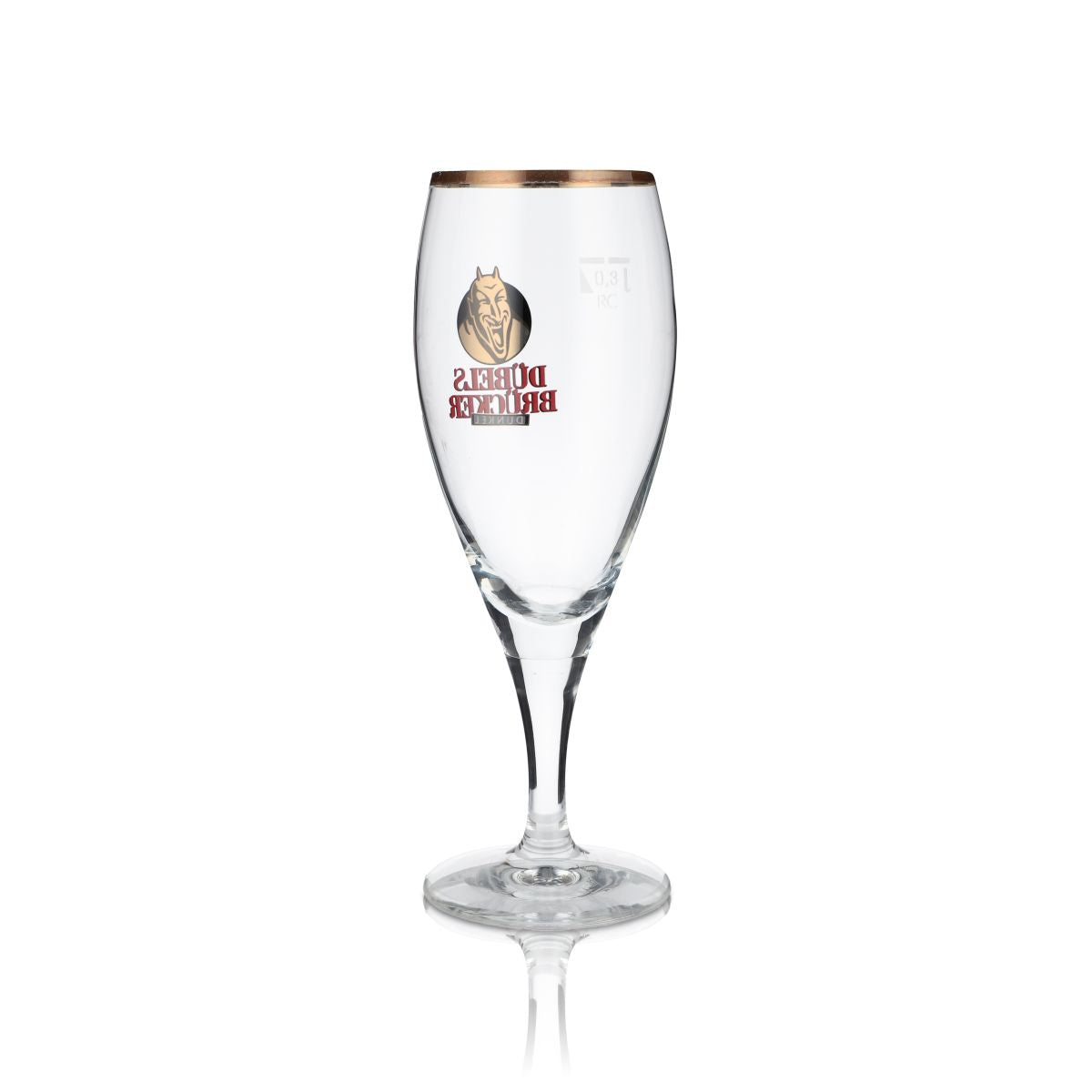 6x Dübelsbrücker Dark Beer Beer Glasses Trophy Glass 0.3l Opal Gold Rim – View 3
