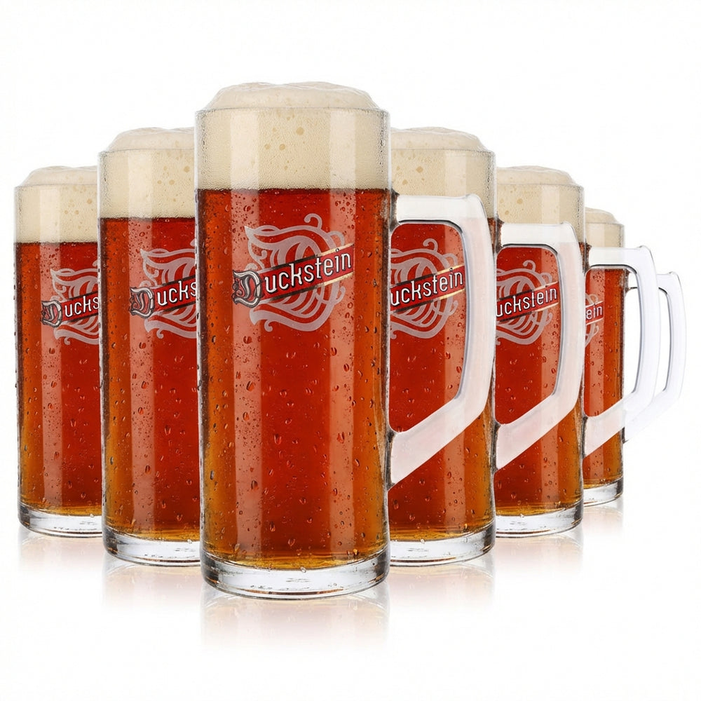 6x Duckstein beer glass 0.5l beer mug beer stein beer tankard smooth Borgonovo Reno