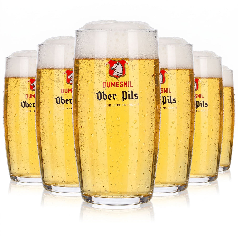 6 Dumesnil Beer Glasses, 0.25 L, Ober Pils, Red Logo