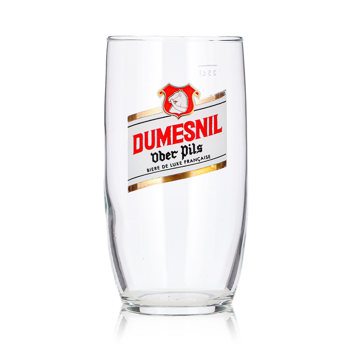 6 Dumesnil Beer Glasses, 0.25 L, Ober Pils, White/Gold Logo – View 3