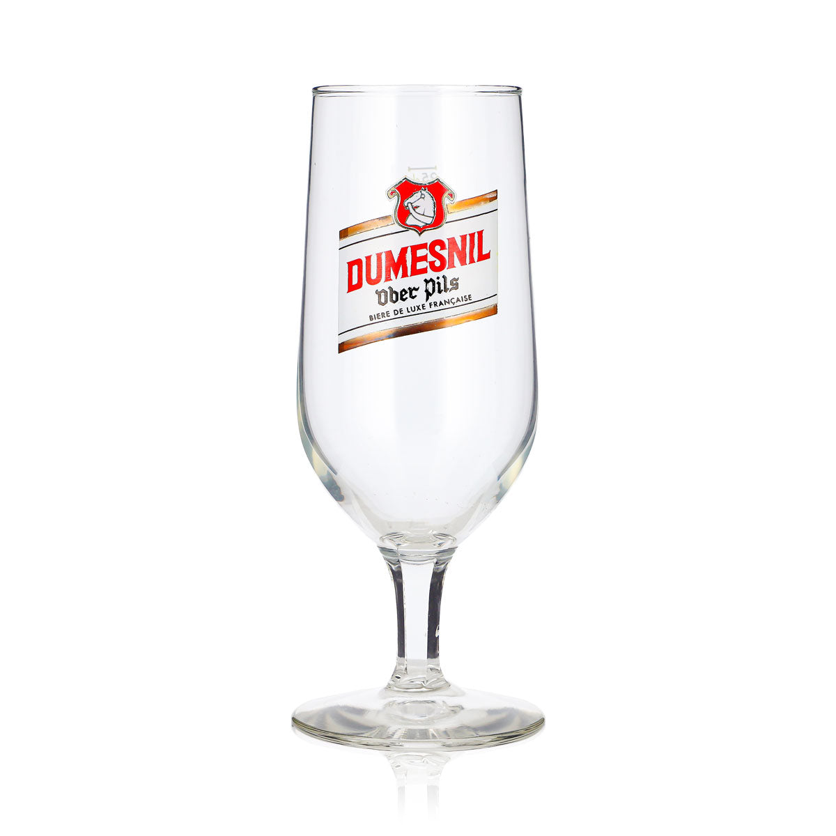 6 Dumesnil Beer Glasses, 0.25 L Ober Pils, White/Gold Logo (Set of 6) – View 3