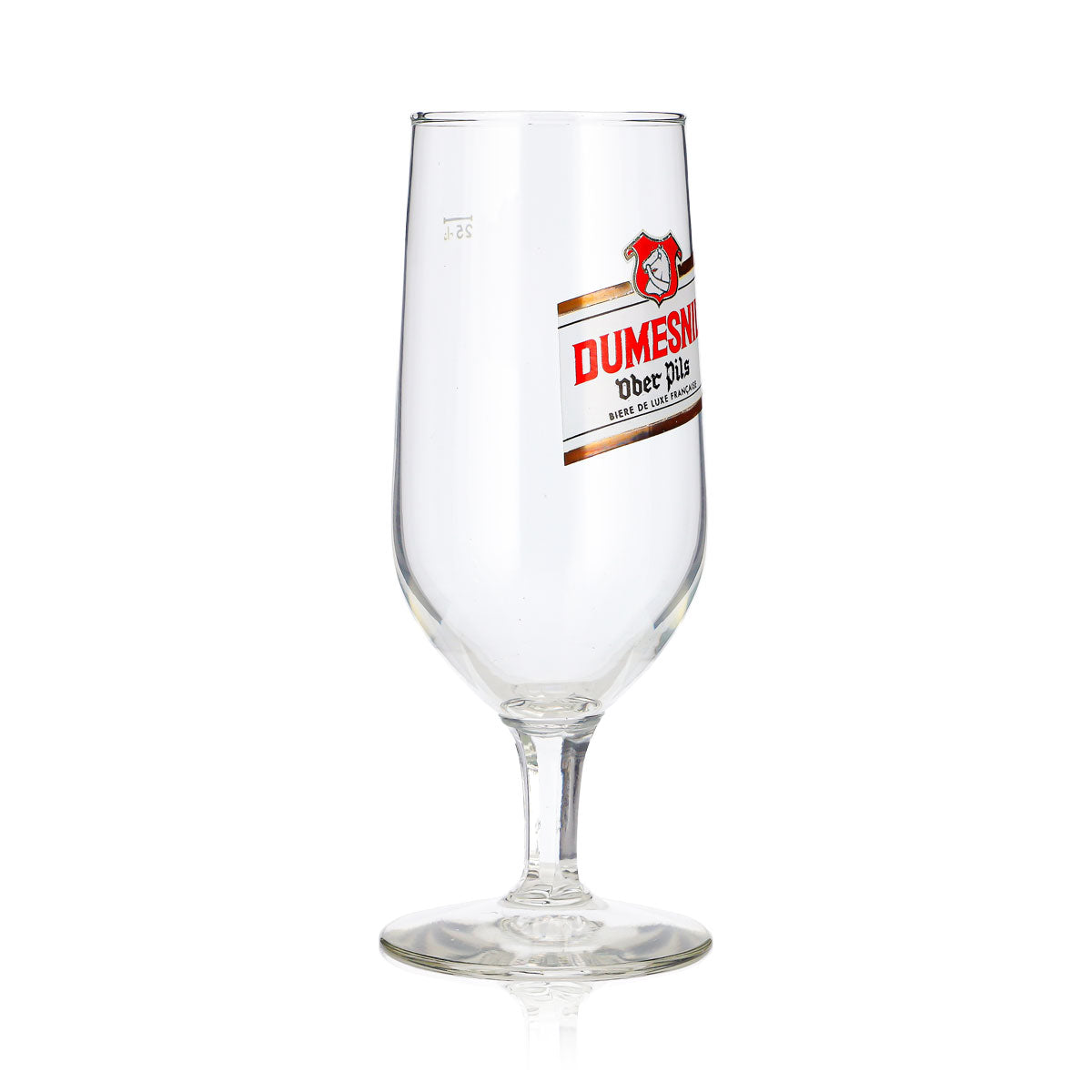 6 Dumesnil Beer Glasses, 0.25 L Ober Pils, White/Gold Logo (Set of 6) – View 4