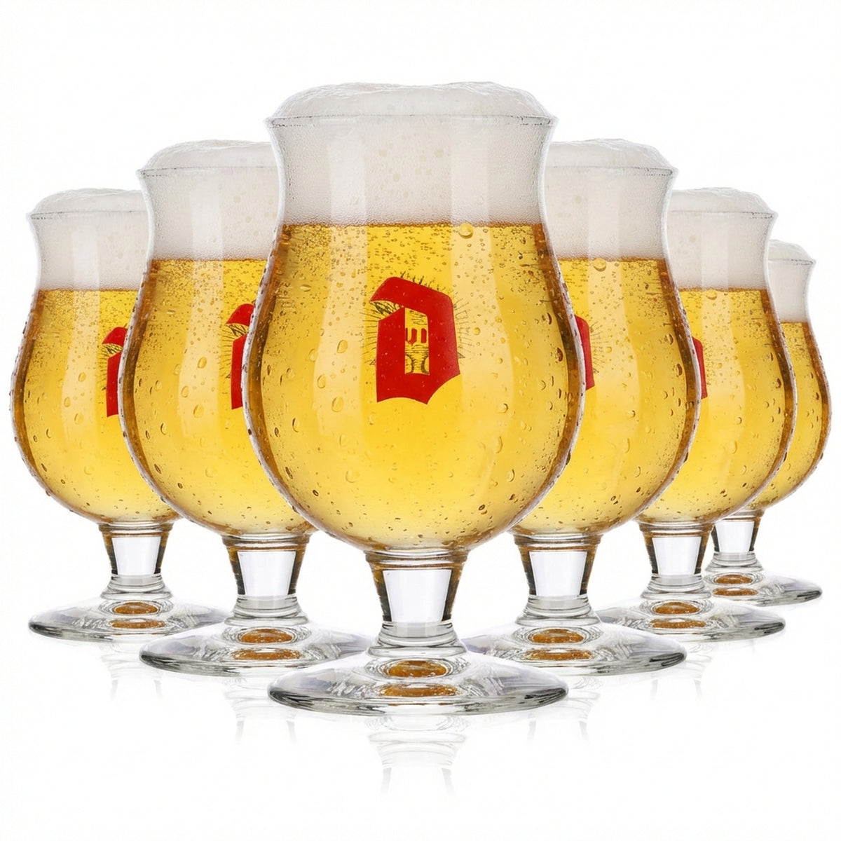 6x Duvel beer glass Craft beer glass Strong beer belly glass 0.16 l trophy