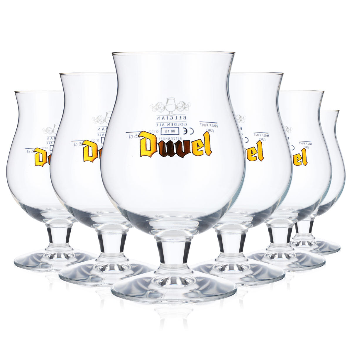 6x Duvel beer glasses Beer glasses, bulbous 0.25 l Golden logo – View 5