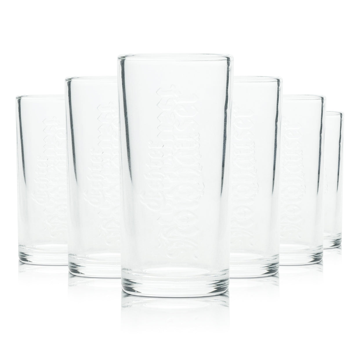 6x Genuine Nordhäuser Schnapps Glass Relief Glasses Long Drink Tumblers Short Shots