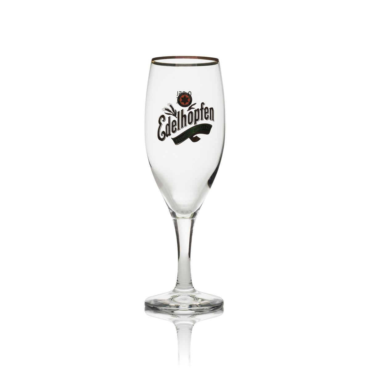 6x Edelhopfen beer glass 0.25l goblet with gold rim – View 2