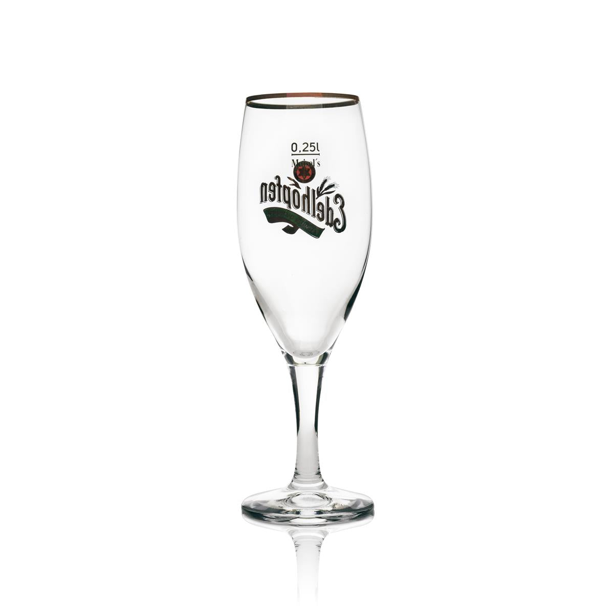 6x Edelhopfen beer glass 0.25l goblet with gold rim – View 3
