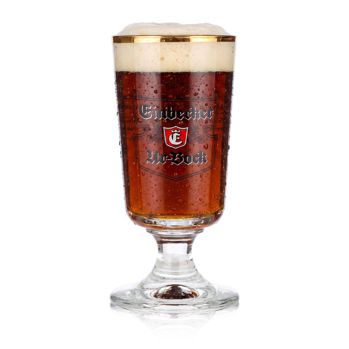 6 Einbecker Beer Glasses, 0.2 L, Goblet/Tulip Shape, "Urbock," Rastal Brewer's Logo (Set of 6) – View 2