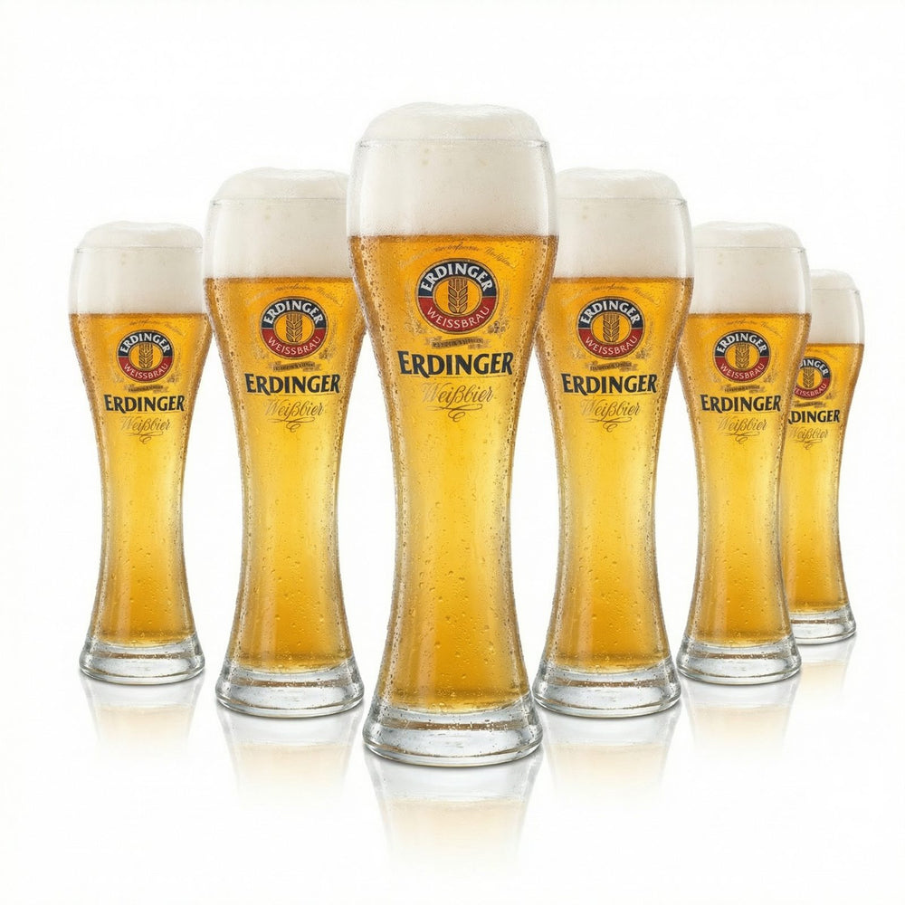 6x Erdinger 0.5 l wheat beer glass – Exclusive wheat beer glass set with calibration mark