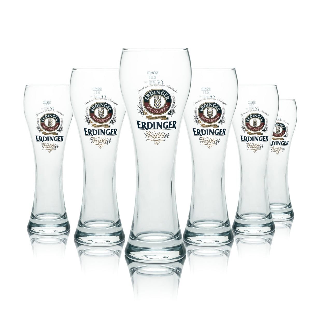 6x Erdinger 0.5 l wheat beer glass – Exclusive wheat beer glass set with calibration mark – View 3