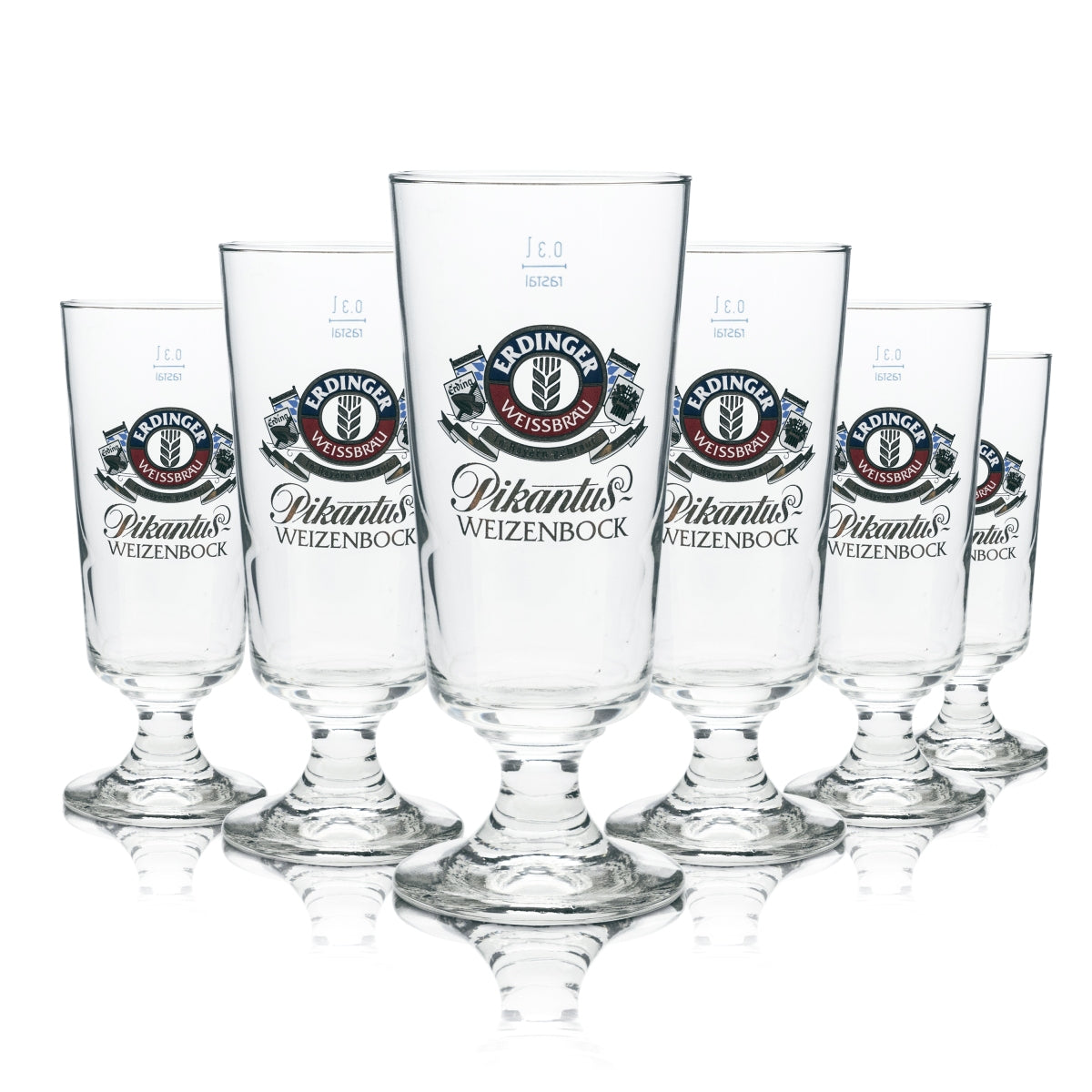 6x Erdinger beer glass 0.3l tulip cup chalice glasses yeast wheat bock gastro bar