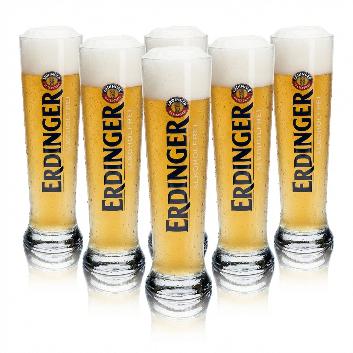 6x Erdinger Beer Glass 0.5l Wheat Alcohol-Free Yeast Wheat Beer Glasses Tulip Beer