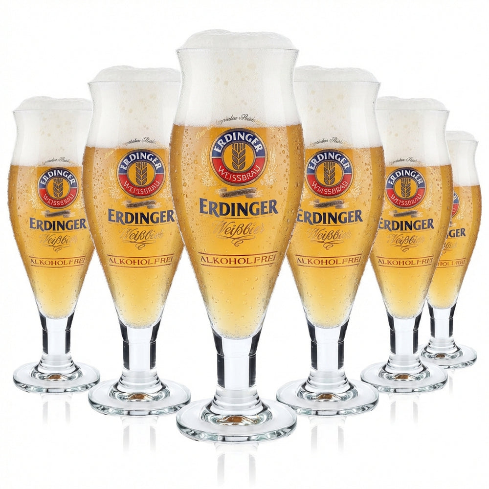 6x Erdinger beer glasses, 0.5 l, designer glasses, non-alcoholic, Colani Ritzenho