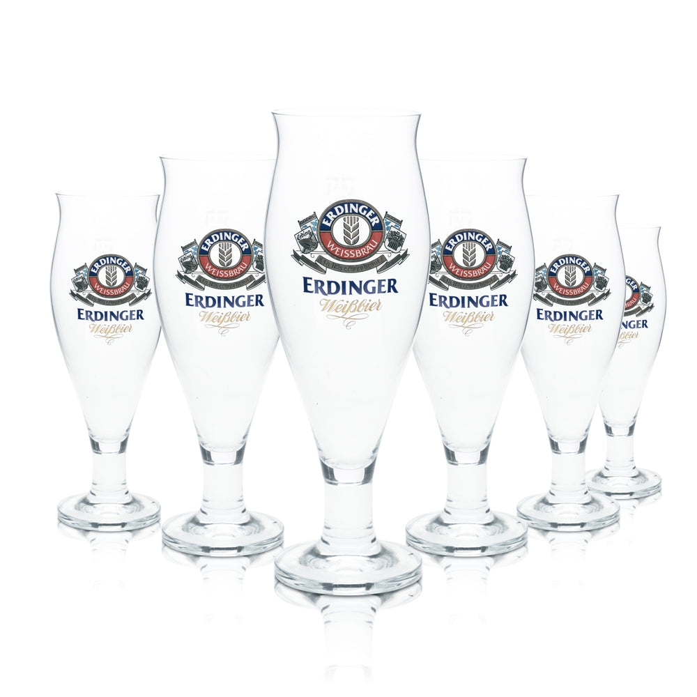 6x Erdinger glass 0.5l beer tulip cup goblet glasses Bavaria folk festival gastro bar