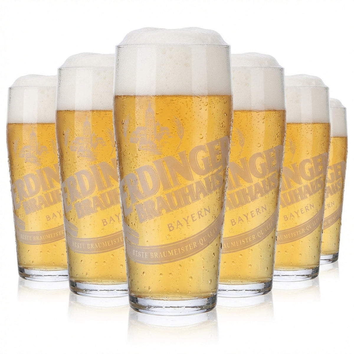 6x Erdinger 0.5l brewery beer mug glasses beer glass Weissbräu