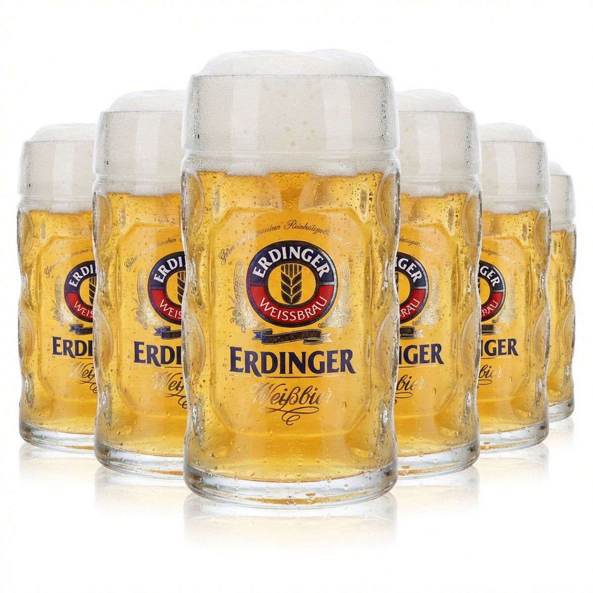 6x Erdinger Weissbier beer glasses, 0.5l beer mug, beer stein