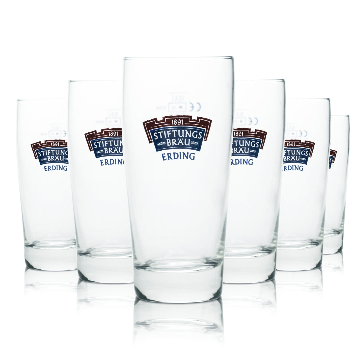 6x Erdinger Weissbräu beer glass 0.3l mug Stiftungsbräu glasses Brewery Bavaria