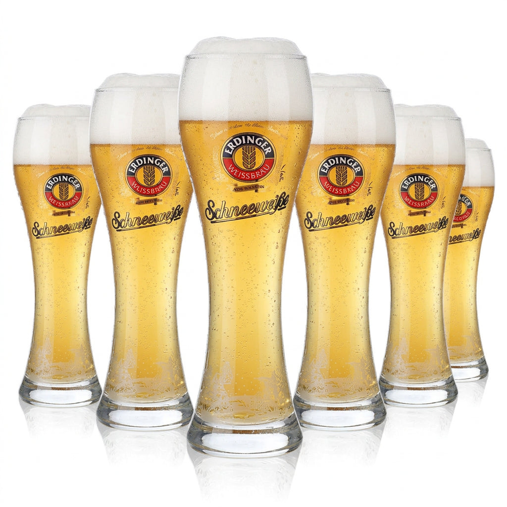 6x Erdinger Weissbräu beer glass 0.5l Beer glasses Wheat beer glass "Snow White" – View 2