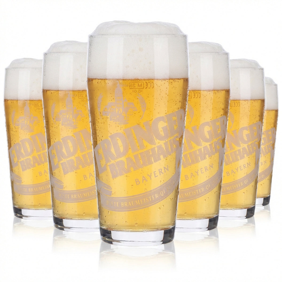6x Erdinger Weissbräu beer glasses Beer glasses Willibecher 0.25l mug "Tradition"