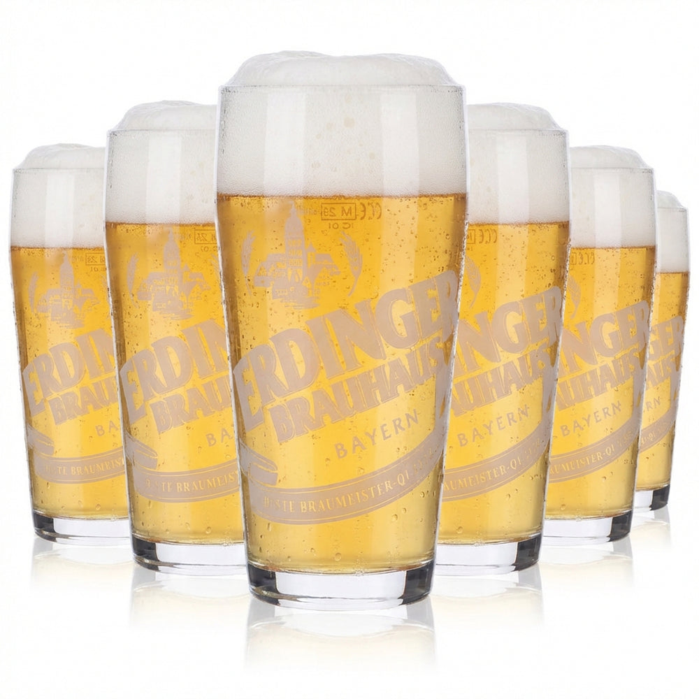 6x Erdinger Weissbräu beer glasses Beer glasses Willibecher 0.25l mug "Tradition"