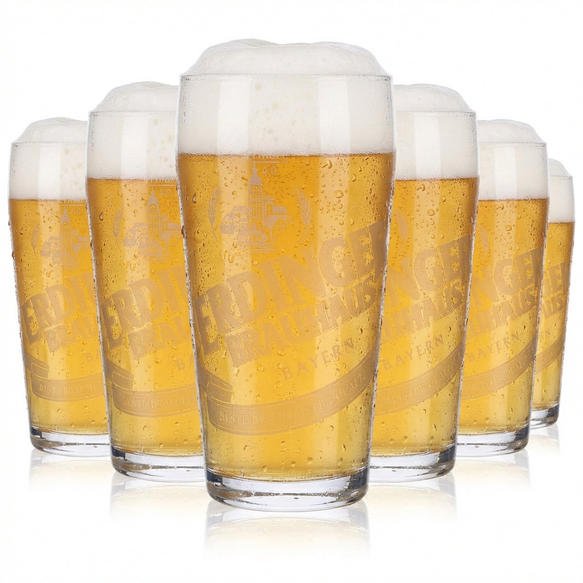 6x Erdinger Weissbräu beer glasses Beer glasses Willibecher 0.4l mug "Tradition"