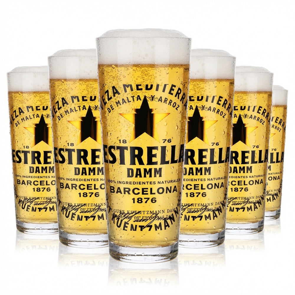 6x Estrella Damm beer glass 0.3l beer glasses beer glass mug Ritzenhoff