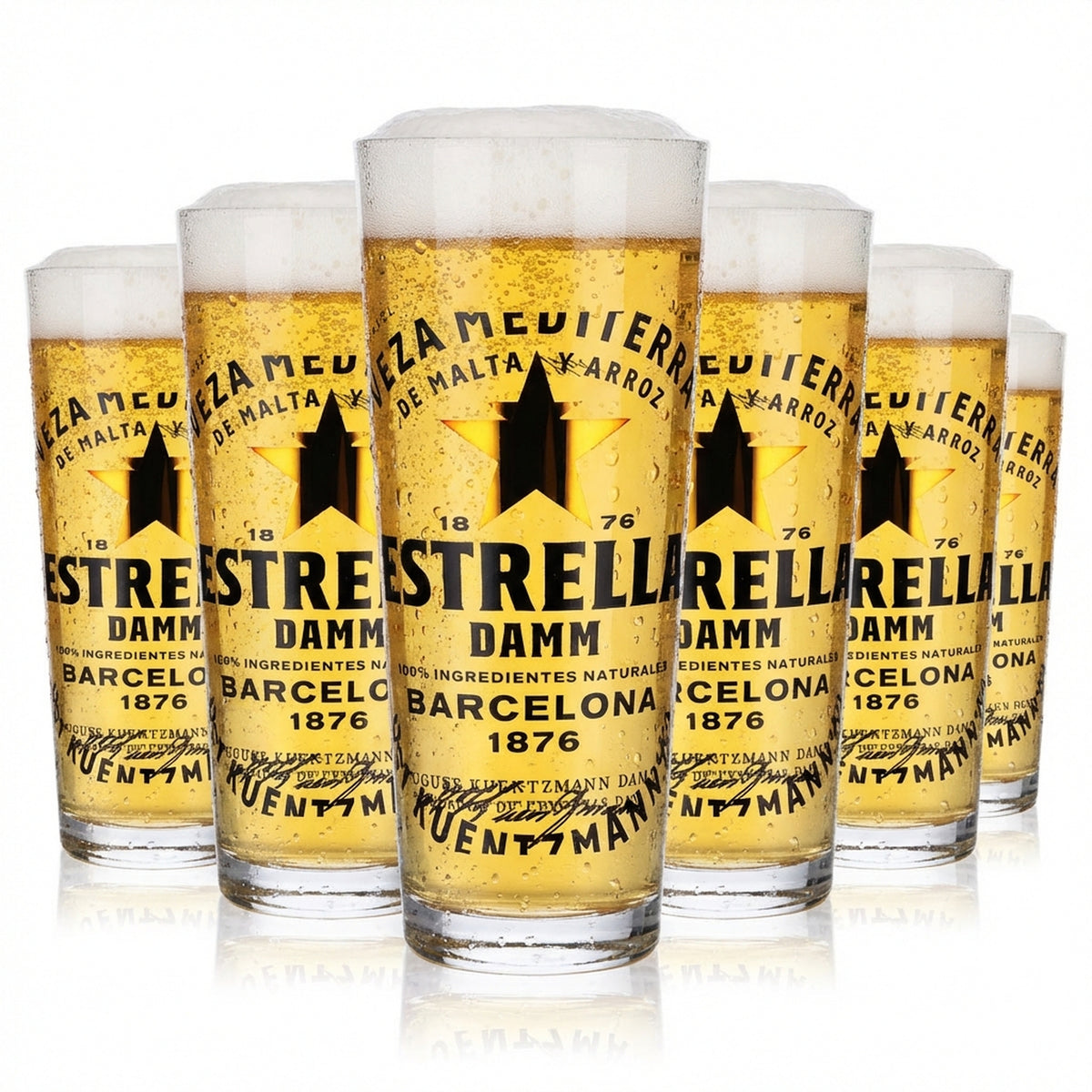 6x Estrella Damm beer glass 0.3l beer glasses beer glass mug Ritzenhoff