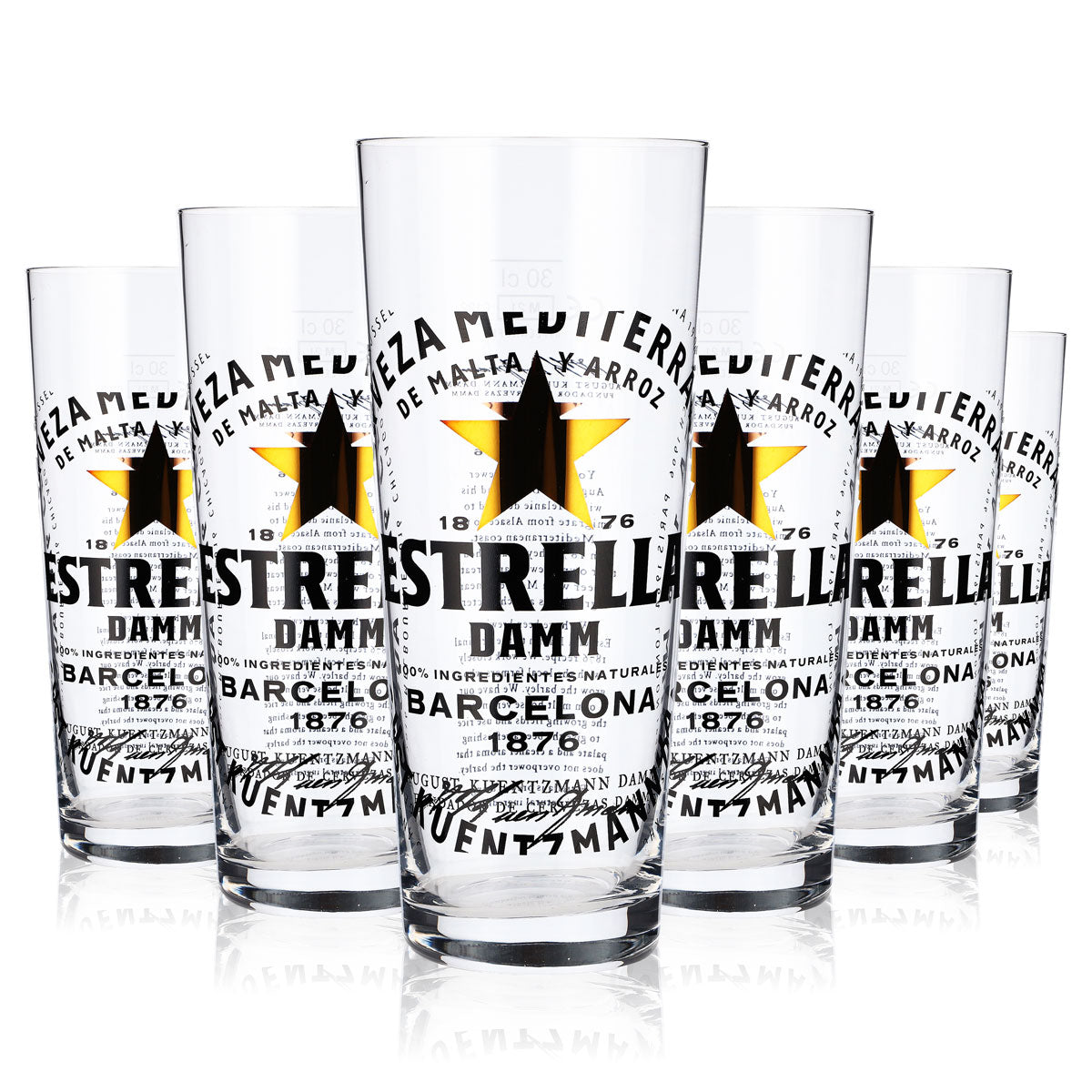6x Estrella Damm beer glass 0.3l beer glasses beer glass mug Ritzenhoff – View 6