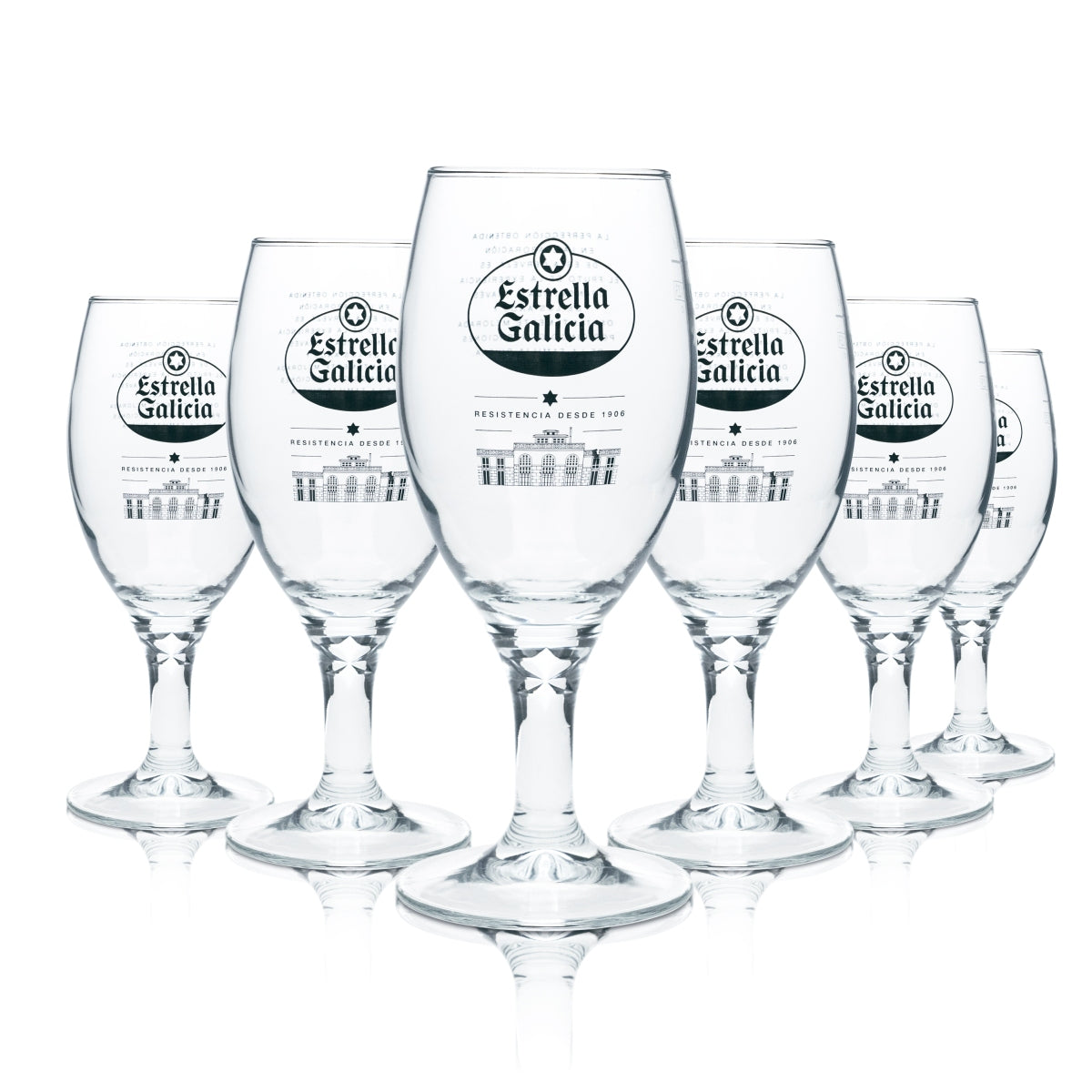 6x Estrella Galicia Beer Glass 0.3l Tulip Glass Cerveza Glasses Gastro Spain Taza