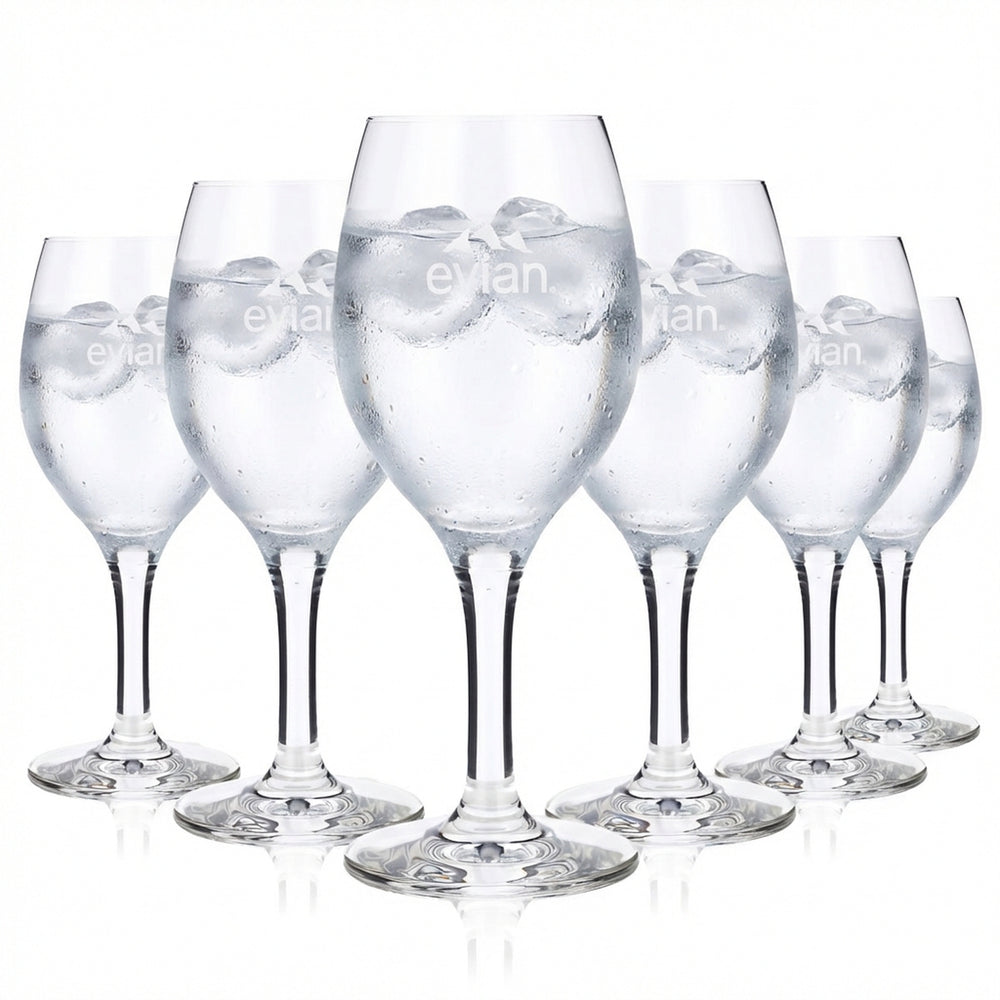 6x Evian water glass 0.23l Water glasses Goblet Chalice
