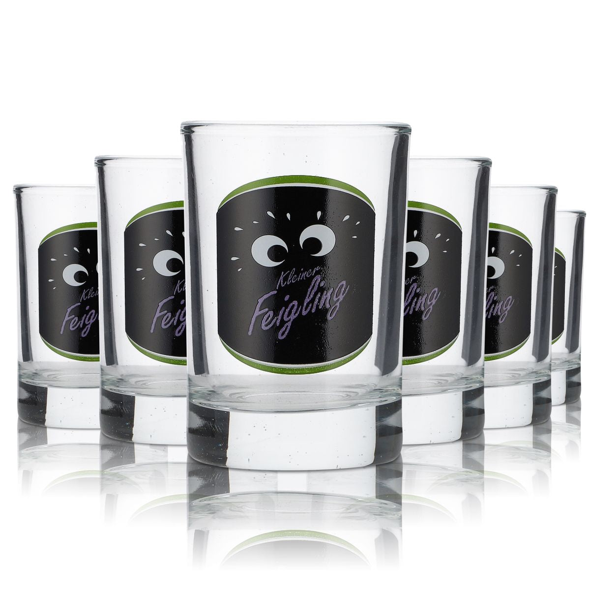 6x Feigling Liqueur Glass Shot Glass Stamper Glasses Special Edition "Green"