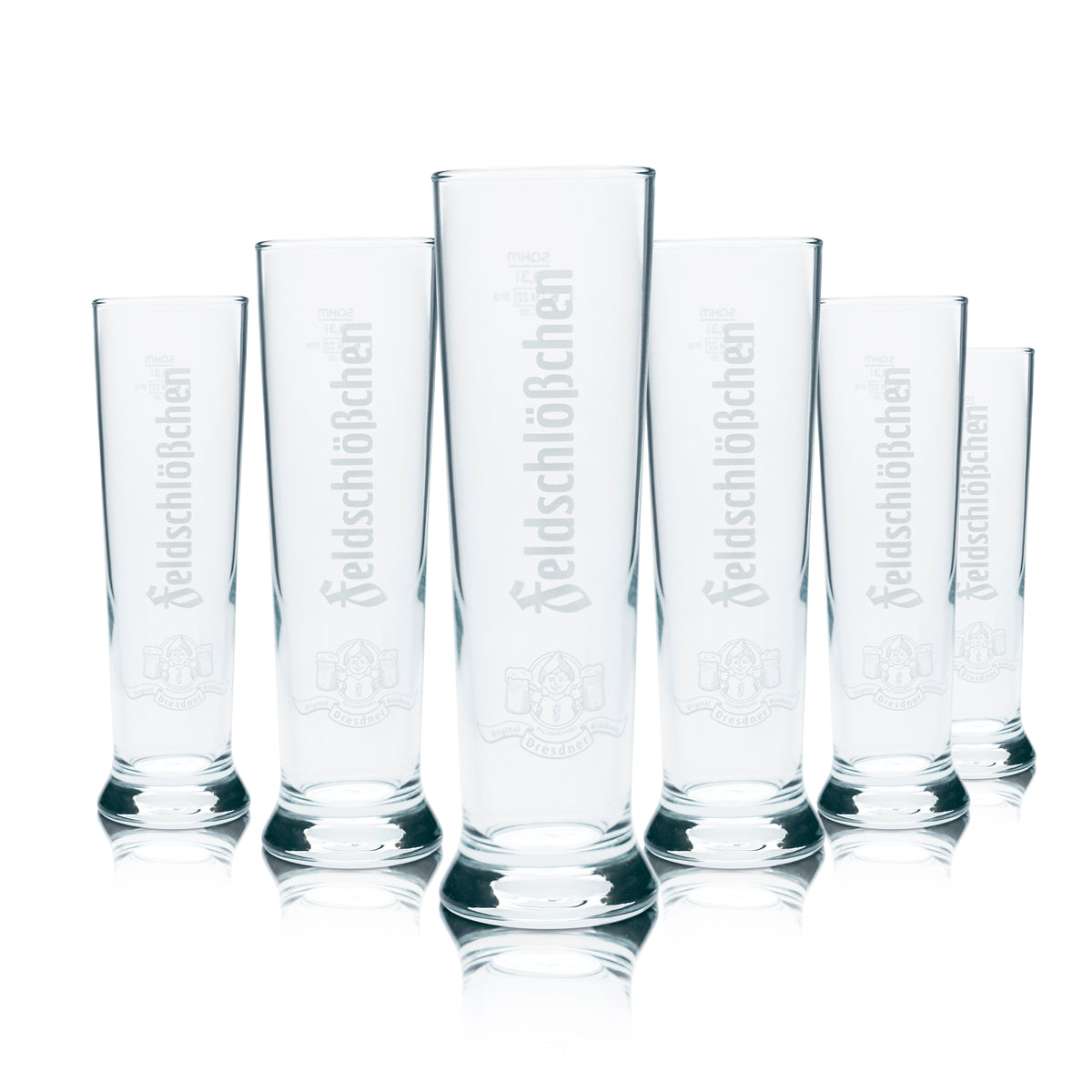 6x Feldschlößchen glass 0.3l beer trophy tulip mug glasses catering calibrated beer – View 4