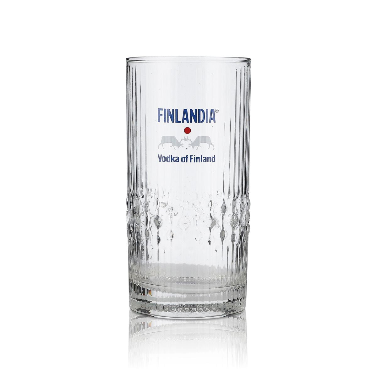 6x Finlandia glass 0.3l long drink glass with relief cut, 1990s special edition – View 2