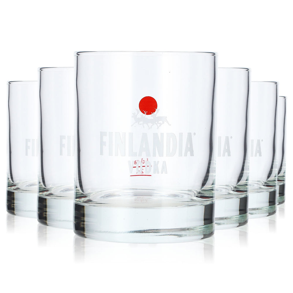 6 Finlandia Vodka Glasses, 4 cl Tumblers, Rastal Whiskey Glasses, Old Fashioned (Set of 6)