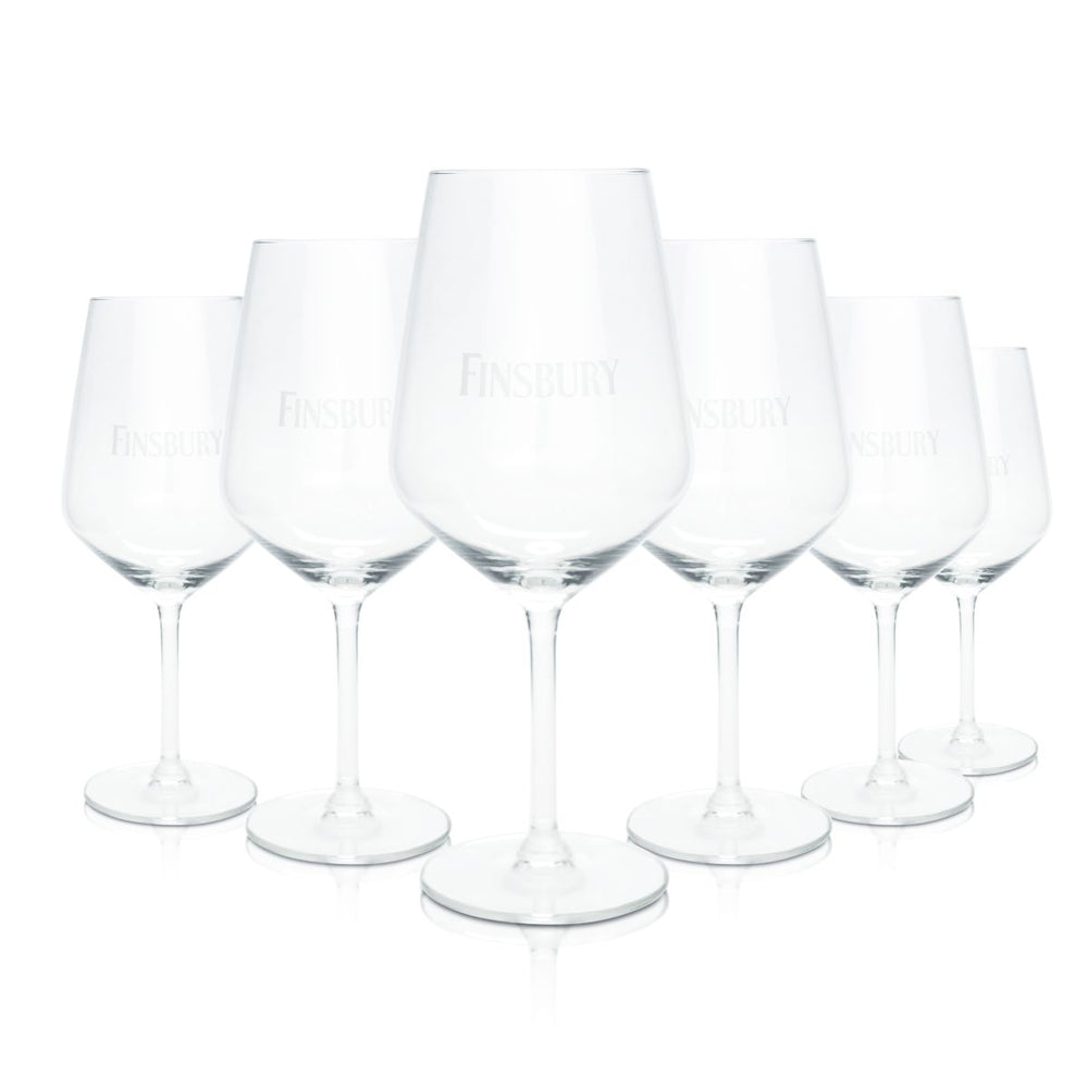 6x Finsbury Glass 0.53l Gin and Tonic Stemmed Glasses Cocktail Glasses Wine Glasses Gin Fizz
