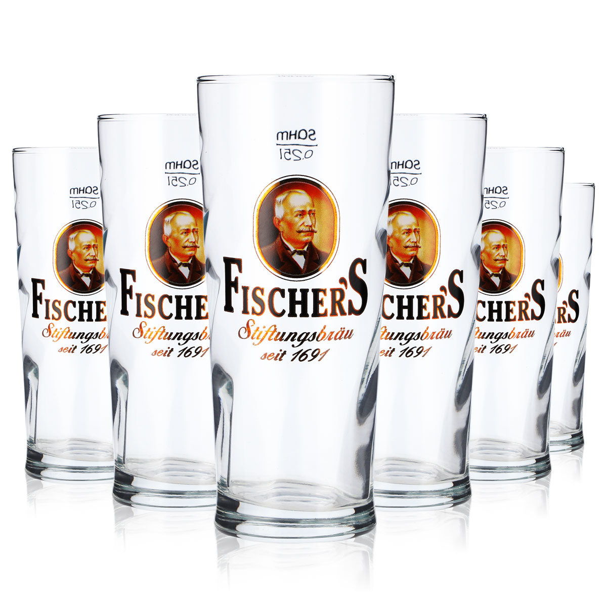 6x Fischer's Beer Glass Willi Glasses Beer Glasses 0.25l Willi Mug Sahm – View 5