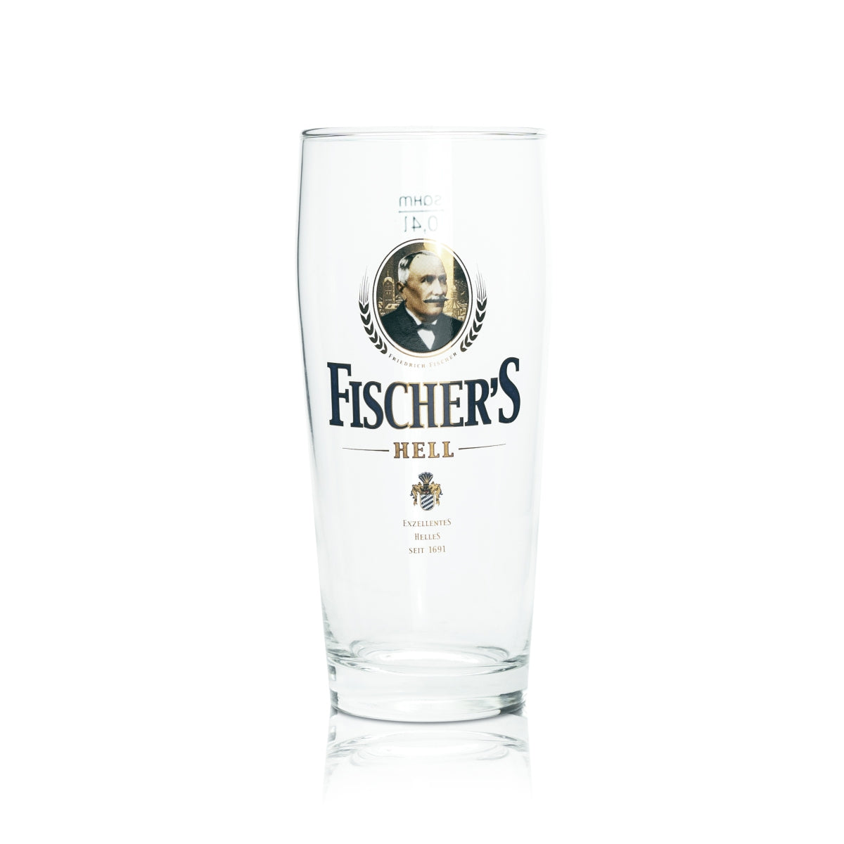 6x Fischer Glass 0.4l Willy Becher Light Beer Glasses Calibrated Gastro Brewery – View 2